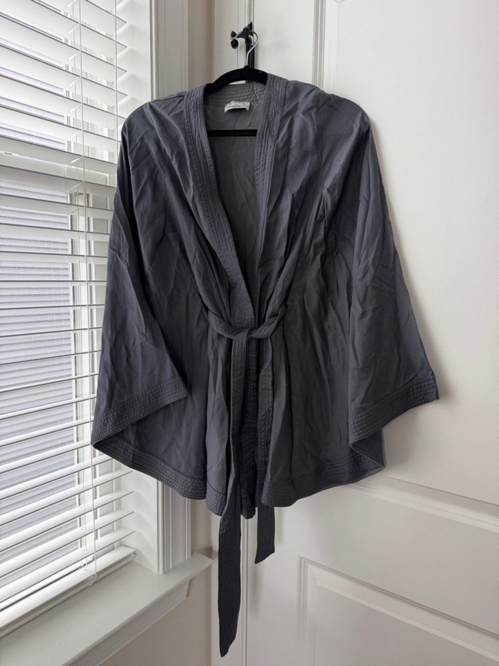 Runaway the Label Slate Gray Women's Lightweight Tie-Waist Kimono